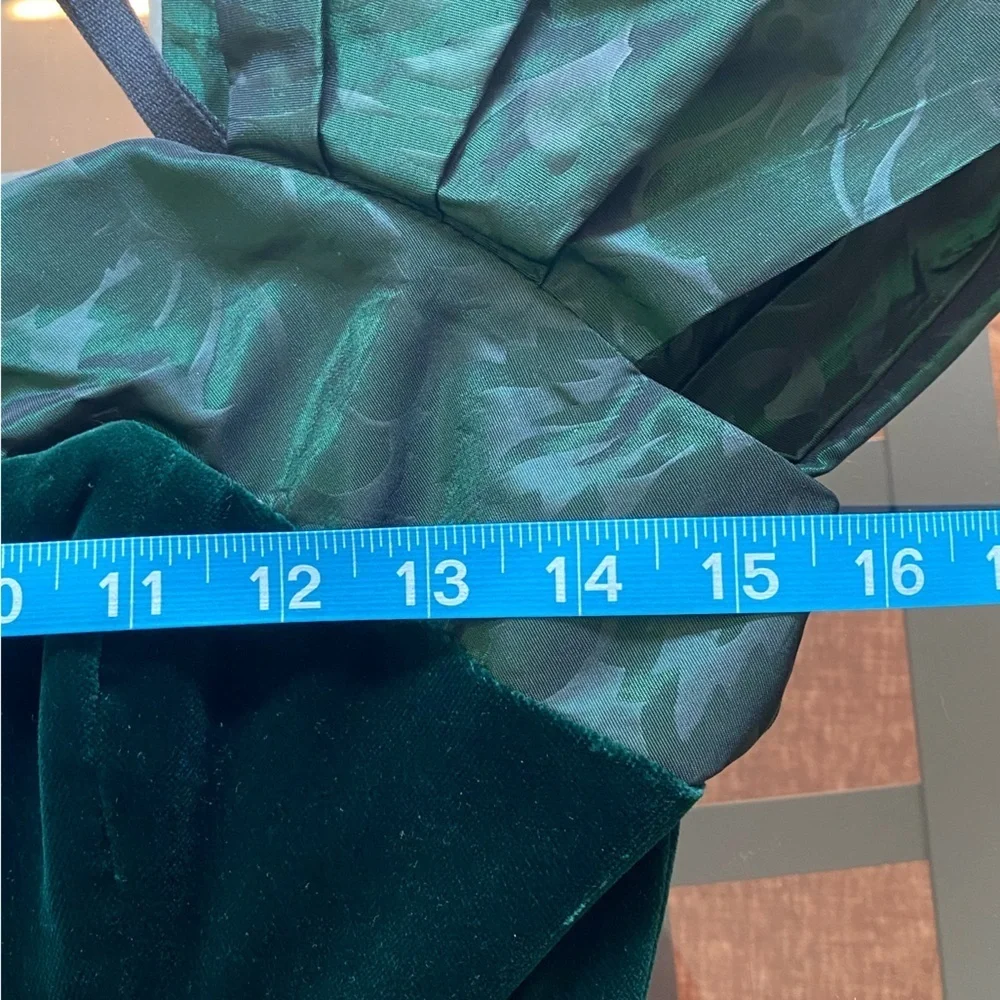 Vintage Laura Ashley Green Velvet Floral Taffeta Midi Dress Gown 8 - Picture 13 of 16